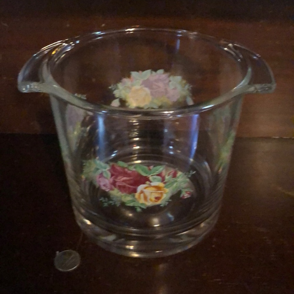 Royal Albert old country Rose ice bucket glass
